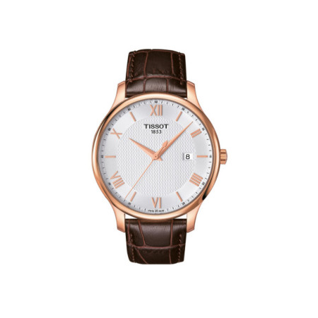 Reloj Tissot Tradition 42mm T063.610.36.038.00. Género: Hombre. Material: Acero. Tamaño: De 39mm a 42mm. Correa: Piel. Color esfera: Plata. Estilo: Clásico. Movimiento: Cuarzo. Características técnicas: Hora y segundero,Calendario
