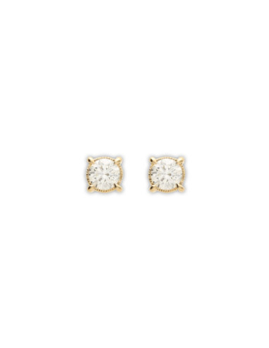 Pendientes Oro Amarillo Y Diamante