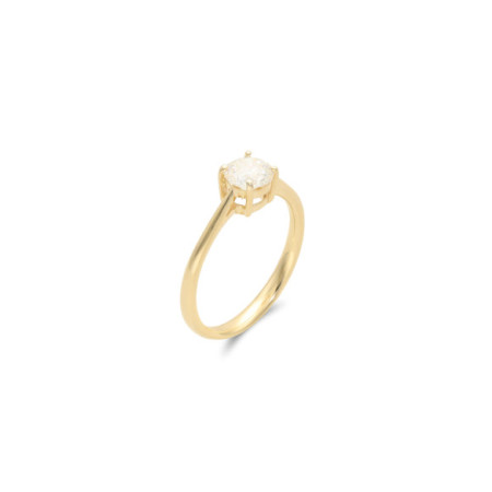 Anillo-Solitario Oro Amarillo Y Diamante. Género: Mujer. Material: Oro amarillo. Piedras: Diamantes