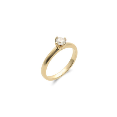 Anillo-Solitario Oro Amarillo Y Diamante. Género: Mujer. Material: Oro amarillo. Piedras: Diamantes