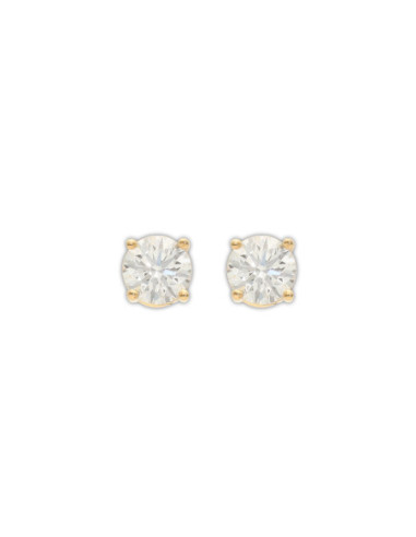 Pendientes Oro Amarillo Con Diamante