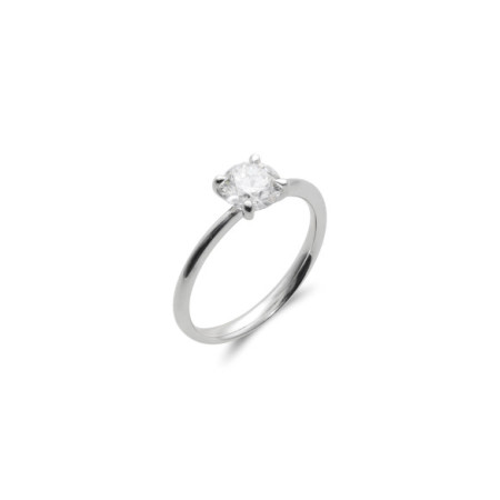 Anillo-Solitario Oro Blanco Y Diamante. Género: Mujer. Material: Oro blanco. Piedras: Diamantes