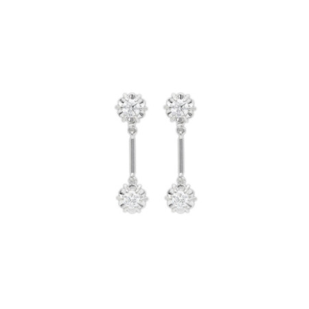 Pendientes Oro Blanco Y Diamantes. Género: Mujer. Material: Oro blanco. Piedras: Diamantes