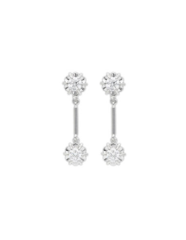 Pendientes Oro Blanco Y Diamantes