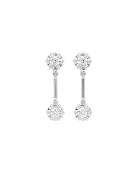 Pendientes Oro Blanco Y Diamantes