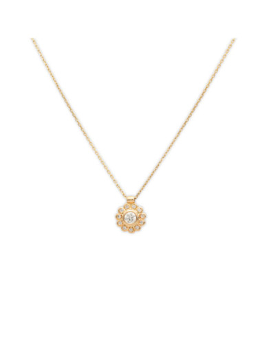 Cadena-Colgante Oro Amarillo Y Diamantes