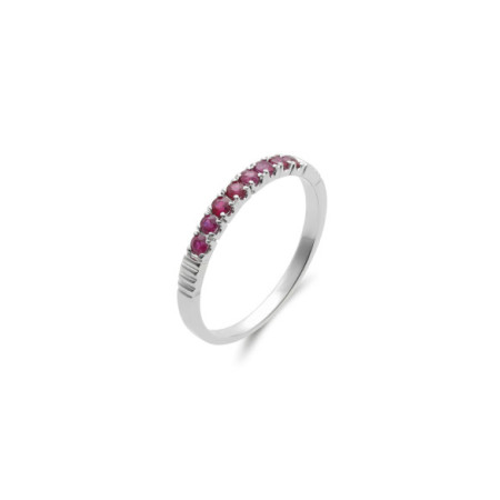 Anillo Oro Blanco Y Rubíes. Género: Mujer. Material: Oro blanco. Piedras: Rubies