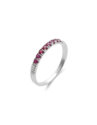 Anillo Oro Blanco Y Rubíes