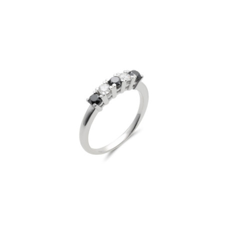 Anillo Oro Blanco Y Diamantes. Género: Mujer. Material: Oro blanco. Piedras: Diamantes