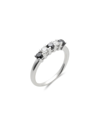 Anillo Oro Blanco Y Diamantes