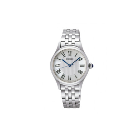 Reloj Seiko Lady SUR609P1. Género: Mujer. Material: Acero. Tamaño: Menos de 32mm. Correa: Acero. Color esfera: Plata. Estilo: Clásico. Movimiento: Cuarzo. Características técnicas: Hora y segundero