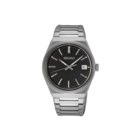 Reloj Seiko Neo Classic SUR557P1. Género: Hombre. Material: Acero. Tamaño: De 39mm a 42mm. Correa: Acero. Color esfera: Negro. Estilo: Clásico. Movimiento: Cuarzo. Características técnicas: Hora y segundero,Calendario