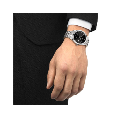 Reloj Tissot Classic Dream 40MM T158.407.11.051.00. Género: Hombre. Material: Acero. Tamaño: De 39mm a 42mm. Correa: Acero. Color esfera: Negro. Estilo: Clásico. Movimiento: Automático. Características técnicas: Calendario,Reserva de marcha,Hora y segundero