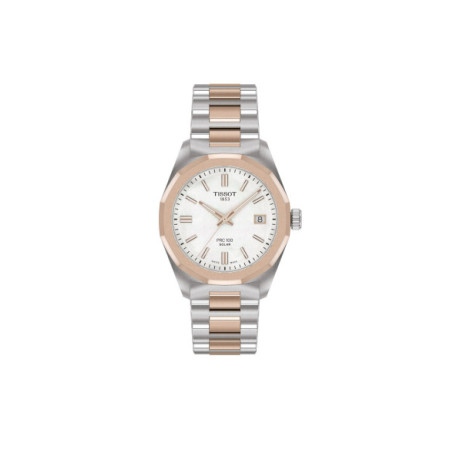 Reloj Tissot PRC 100 Solar 34mm T151.822.22.111.00. Género: Mujer. Material: Acero. Tamaño: De 32mm a 38mm. Correa: Acero. Color esfera: Nácar. Estilo: Clásico. Movimiento: Solar. Características técnicas: Calendario,Hora y segundero