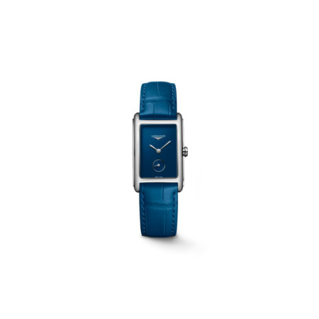 Reloj Longines DolceVita L5.512.4.90.2. Género: Mujer. Material: Acero. Tamaño: Menos de 32mm. Correa: Piel. Color esfera: Azul. Estilo: Clásico. Movimiento: Cuarzo. Características técnicas: Hora y segundero