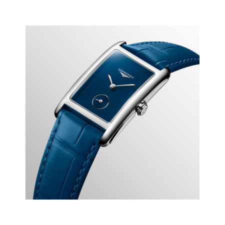 Reloj Longines DolceVita L5.512.4.90.2. Género: Mujer. Material: Acero. Tamaño: Menos de 32mm. Correa: Piel. Color esfera: Azul. Estilo: Clásico. Movimiento: Cuarzo. Características técnicas: Hora y segundero
