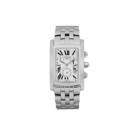 Reloj Longines DolceVita L5.680.4.71.6. Género: Hombre. Material: Acero. Tamaño: De 32mm a 38mm. Correa: Acero. Color esfera: Blanco. Estilo: Clásico. Movimiento: Cuarzo. Características técnicas: Calendario,Hora y segundero,Cronógrafo