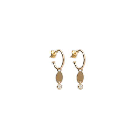 Argollas Oro Amarillo Y Circonita. Género: Mujer. Material: Oro amarillo. Piedras: Otras gemas