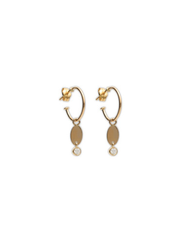 Argollas Oro Amarillo Y Circonita