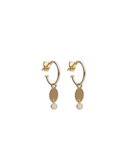 Argollas Oro Amarillo Y Circonita