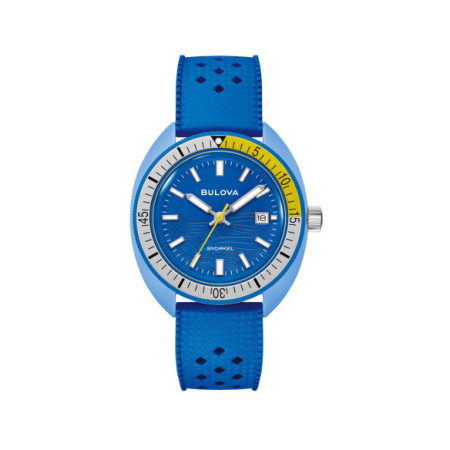 Reloj Bulova Snorkel 98B445. Género: Hombre,Mujer. Material: Cerámica. Tamaño: De 39mm a 42mm. Correa: Caucho. Color esfera: Azul. Estilo: Deportivo. Movimiento: Cuarzo. Características técnicas: Calendario,Hora y segundero