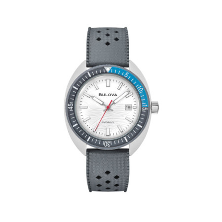 Reloj Bulova Snorkel 98B449. Género: Hombre,Mujer. Material: Cerámica. Tamaño: De 39mm a 42mm. Correa: Caucho. Color esfera: Blanco. Estilo: Deportivo. Movimiento: Cuarzo. Características técnicas: Calendario,Hora y segundero