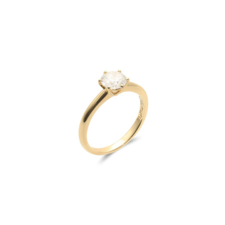 Anillo-Solitario Oro Amarillo Y Diamante. Género: Mujer. Material: Oro amarillo. Piedras: Diamantes