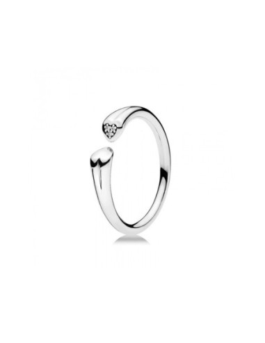 Anillo Pandora Abierto Dos Corazones 196572CZ