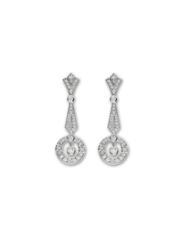 Pendientes Oro Blanco Y Diamantes