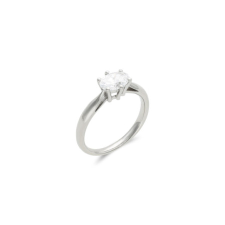 Anillo-Solitario Platino Y Diamante. Género: Mujer. Material: Platino. Piedras: Diamantes