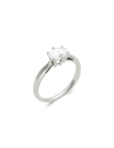 Anillo-Solitario Platino Y Diamante