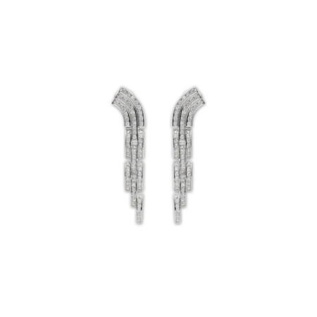 Pendientes Oro Blanco Y Diamantes. Género: Mujer. Material: Oro blanco. Piedras: Diamantes