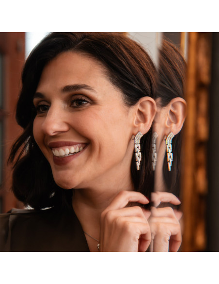 Pendientes Oro Blanco Y Diamantes