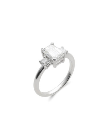 Anillo Oro Blanco Y Diamantes