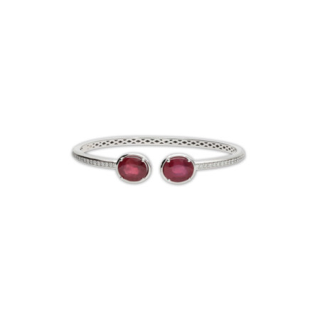 Pulsera Oro Blanco, Rubíes Y Diamantes. Género: Mujer. Material: Oro blanco. Piedras: Rubies,Diamantes