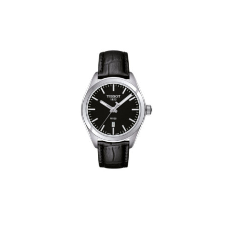 Reloj Tissot PR 100 Lady T101.210.16.051.00. Género: Mujer. Material: Acero. Tamaño: De 32mm a 38mm. Correa: Piel. Color esfera: Negro. Estilo: Casual. Movimiento: Cuarzo. Características técnicas: Hora y segundero,Calendario