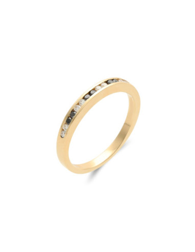 Anillo Oro Amarillo Y Diamantes