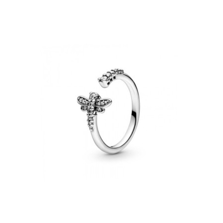 Anillo Pandora Abierto Libélula Brillante 198806C01. Género: Mujer. Material: Plata. Piedras: Circonitas