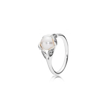 Anillo Pandora Hojas Luminosas 190967P. Género: Mujer. Material: Plata. Piedras: Perlas,Circonitas
