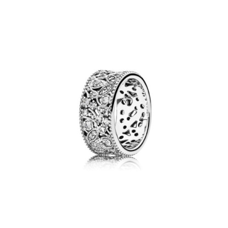 Anillo Pandora Hojas Brillantes 190965CZ. Género: Mujer. Material: Plata. Piedras: Circonitas