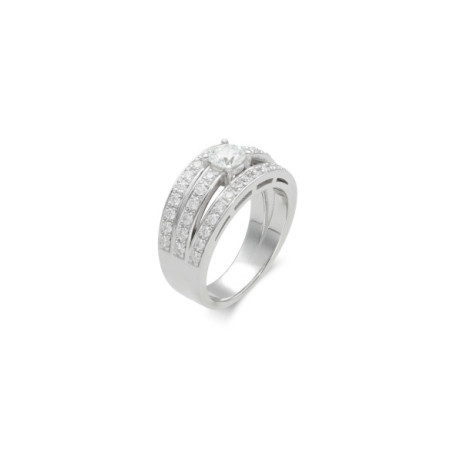 Anillo Oro Blanco Y Diamantes. Género: Mujer. Material: Oro blanco. Piedras: Diamantes
