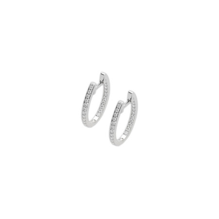 Argollas Oro Blanco Y Diamantes. Género: Mujer. Material: Oro blanco. Piedras: Diamantes