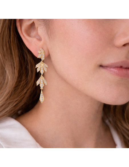 Pendientes Oro Amarillo Y Diamantes