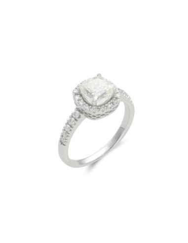 Anillo Oro Blanco Y Diamantes