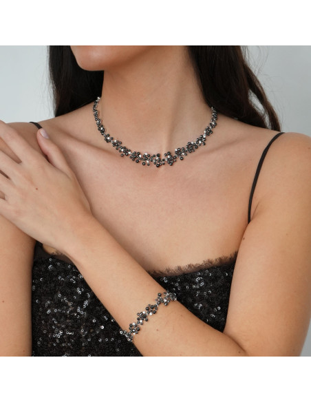 Gargantilla Oro Blanco Y Diamantes