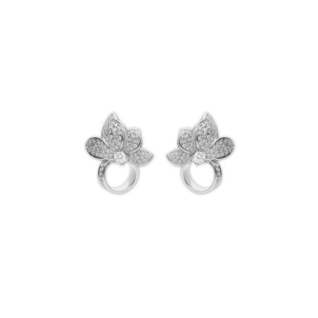 Pendientes Oro Blanco Y Diamantes. Género: Mujer. Material: Oro blanco. Piedras: Diamantes