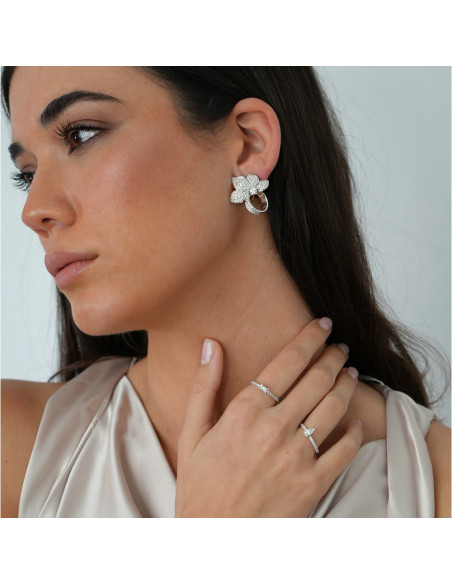 Pendientes Oro Blanco Y Diamantes