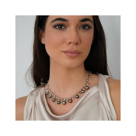 Gargantilla Oro Blanco, Diamantes Y Perlas. Género: Mujer. Material: Oro blanco. Piedras: Diamantes,Perlas