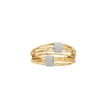 Pulsera Oro Amarillo-Blanco Y Diamantes. Género: Mujer. Material: Oro amarillo,Oro blanco. Piedras: Diamantes