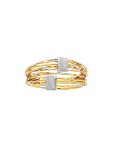 Pulsera Oro Amarillo-Blanco Y Diamantes
